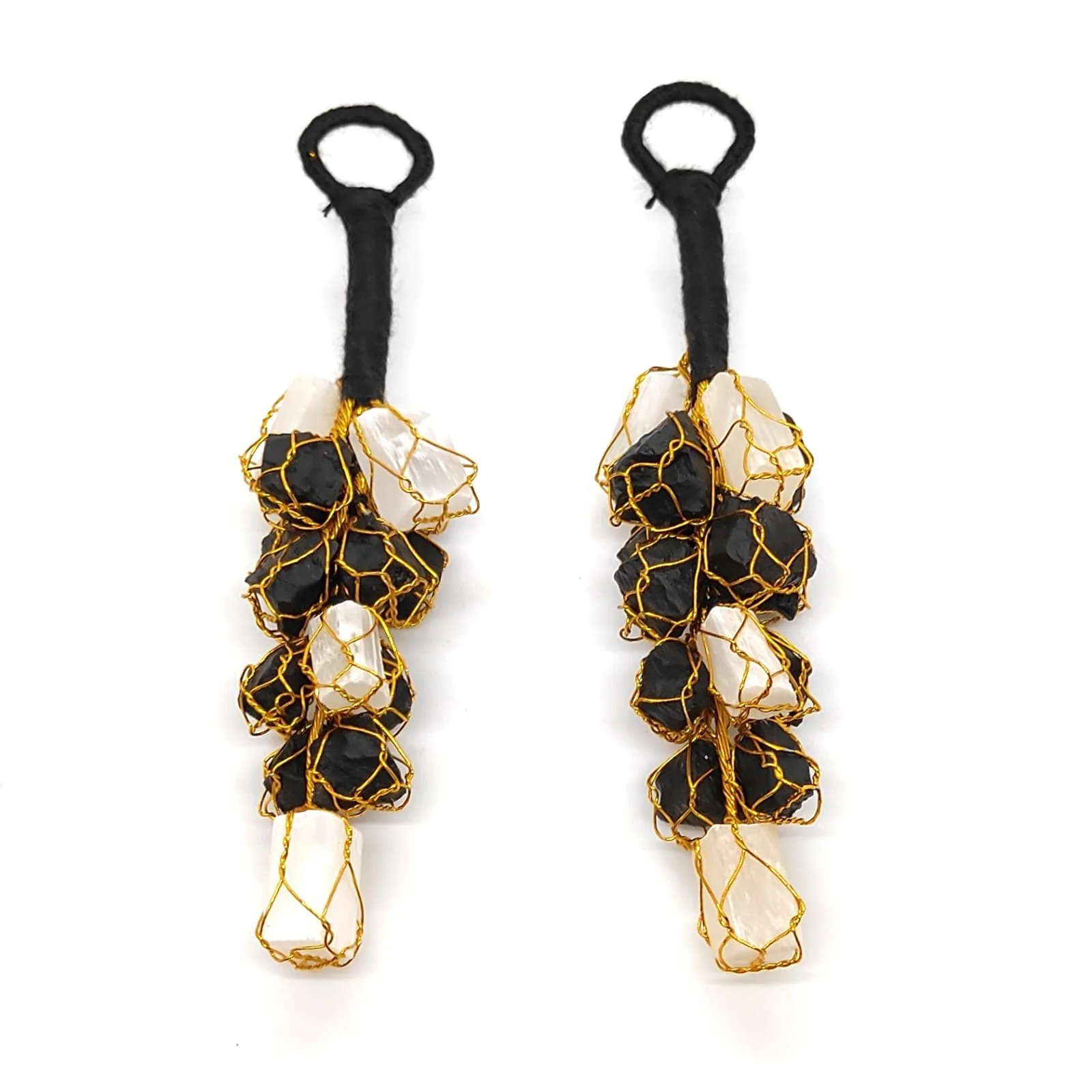 Selenite With Black Tourmaline Door Hanging